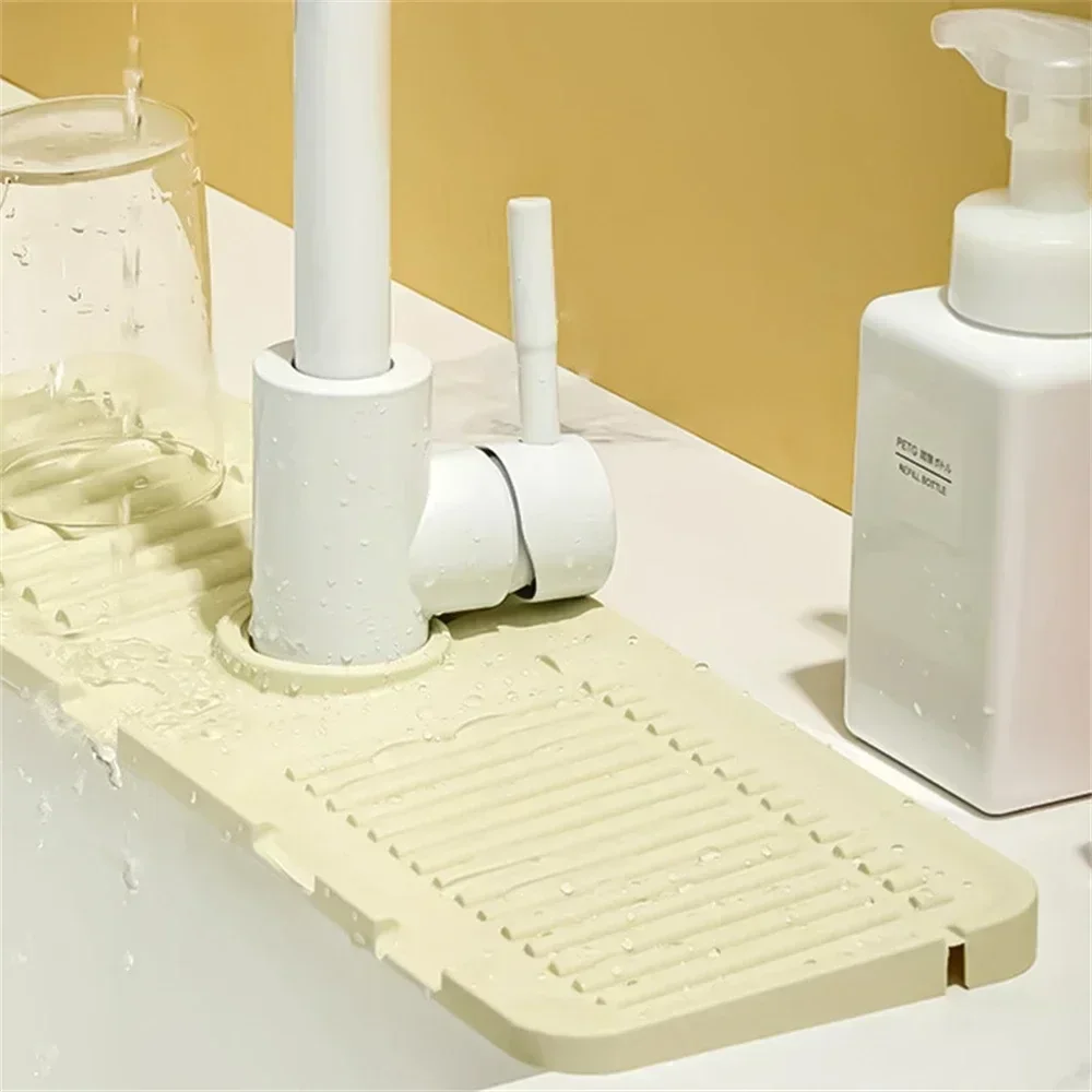 Silicone Tap Washer - Silikon-Wasserhahn-Spritzpad, Mehrzweck-Toilettenseifen-Aufbewahrung, Slope-Design für schnelle Entwässerung,